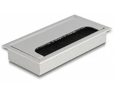 Delock Kabeldurchführung für Tischeinbau mit Bürste 160 x 80 x 28 mm sidabrinis