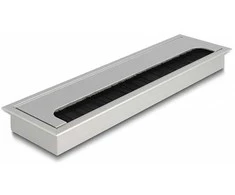 Delock Kabeldurchführung für Tischeinbau mit Bürste 280 x 80 x 28 mm sidabrinis