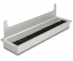 Delock Kabeldurchführung für Tischeinbau mit Bürste 280 x 80 x 28 mm sidabrinis