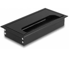 Delock Kabeldurchführung für Tischeinbau mit Bürste 160 x 80 x 28 mm juodas