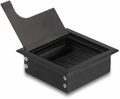 Delock Kabeldurchführung für Tischeinbau mit Bürste 80 x 80 x 28 mm juodas