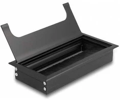 Delock Kabeldurchführung für Tischeinbau mit Bürste 160 x 80 x 28 mm juodas