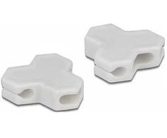Delock Kabelhalter selbstklebend mit 3 Durchführungen (1 x Flachkabel und 2 x Rundkabel) 2 vnt. baltas