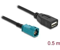 Delock Kabelis HSD Z Stecker zu USB 2.0 Typ-A Buchse 0,5 m