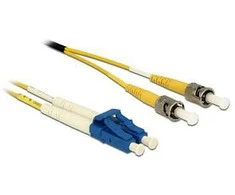 Delock Kabelis Lichtwellenleiter LC Duplex zu ST Duplex Singlemode OS2 5 m