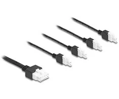 Delock Kabelis Mini-Fit 4,2 mm 10 Pin Stecker zu 4 x DC 5,5 x 2,5 mm Buchse und 4 x Mini-Fit 4,2 mm 2 Pin Stecker juodas