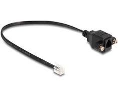 Delock Kabelis RJ10 Stecker zu RJ10 Buchse zum Einbau 30 cm juodas