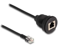 Delock Kabelis RJ12 Stecker zu RJ12 Buchse zum Einbau 30 cm juodas
