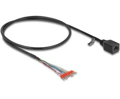 „DeLOCK“ kabelis RJ45 lizdas į laidų antgalius, Cat.5e, 50 cm, juodas, 0,5 m, Cat5e, RJ-45, juodas