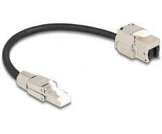 Delock Kabelis RJ45 Stecker feldkonfektionierbar zu Keystone Modul RJ45 Buchse Cat.6A 25 cm