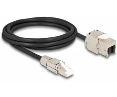 Delock Kabelis RJ45 Stecker feldkonfektionierbar zu Keystone Modul RJ45 Buchse Cat.6A 2 m