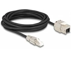 Delock Kabelis RJ45 Stecker feldkonfektionierbar zu Keystone Modul RJ45 Buchse Cat.6A 5 m