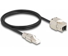 Delock Kabelis RJ45 Stecker feldkonfektionierbar zu Keystone Modul RJ45 Buchse Cat.6A 1 m