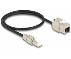 Delock Kabelis RJ45 Stecker feldkonfektionierbar zu Keystone Modul RJ45 Buchse Cat.6A 50 cm