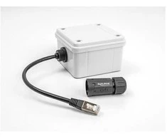 Delock Kabelis RJ45 Stecker zu RJ45 Buchse Cat.6A zum Einbau mit M20 Gewinde und Gehäuse IP68 staub- und wasserdicht 25 cm juodas