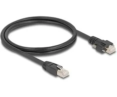 Delock Kabelis RJ45 Stecker zu RJ45 Stecker mit Schraubenabstand 20 mm für GigE Kamera Cat.6A S/FTP 1 m juodas