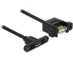 Delock Kabelis USB 2.0 Micro-B Buchse zum Einbau > USB 2.0 Typ-A Buchse zum Einbau 25 cm
