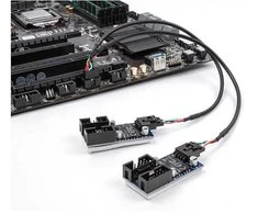 Delock Kabelis USB 2.0 Pfostenbuchse 2,54 mm 10 Pin zu 2 x USB 2.0 Pfostenbuchse 2,54 mm 4 Pin 30 cm