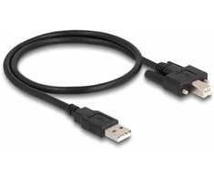 Delock Kabelis USB 2.0 Typ-A Stecker zu Typ-B Stecker mit Schrauben 0,5 m