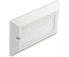 Delock Kabelmanagement Abdeckblende 146 x 86 mm mit weißen Bürstenstreifen