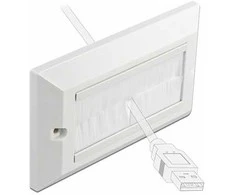 Delock Kabelmanagement Abdeckblende 146 x 86 mm mit weißen Bürstenstreifen