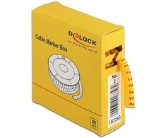 Delock Kabelmarker Box, Nr: 2, gelb, 500 Stück