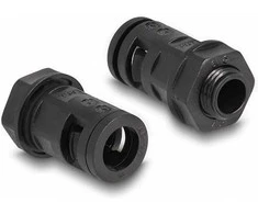 Delock Kabelschutzschlauch 2 m x 10 mm mit 2 x PG7 Schlauchverschraubung Set juodas
