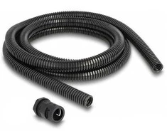 Delock Kabelschutzschlauch 2 m x 15,8 mm mit 2 x PG11 Schlauchverschraubung Set juodas