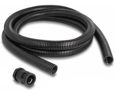 Delock Kabelschutzschlauch 2 m x 21,2 mm mit 2 x PG16 Schlauchverschraubung Set juodas