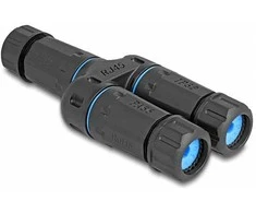 Delock Kabelverbinder RJ45 Buchse zu 2 x RJ45 Buchse Cat.6A wasserfest