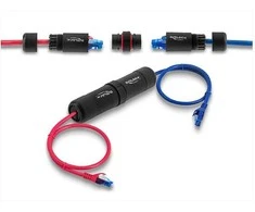 Delock Kabelverbinder RJ45 Buchse zu RJ45 Buchse Cat.6 mit M16 Gewinde und Bayonettverschluss IP68 staub- und wasserdicht