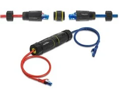 Delock Kabelverbinder RJ45 Buchse zu RJ45 Buchse mit M23 Gewinde geeignet für Cat.6a / Cat.7 Netzwerkkabel IP68 staub- und wasserdicht
