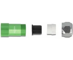 Delock Kabelverschraubung 6,4 mm mit Zugentlastung und Biegeschutz, staub- und wasserdichtes Gehäuse (IP67) aus Aliuminio