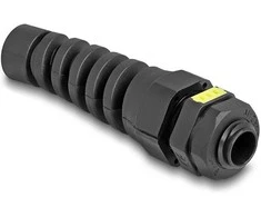 Delock Kabelverschraubung M12 mit Belüftung und Zugentlastung IP68 staub- und wasserdicht juodas 2 vnt.