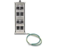 Delock Keystone Halterung 8 Port neigbar für Hutschiene oder Wandmontage