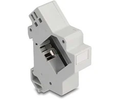 Delock Keystone Halterung für Hutschiene mit Erdung grau