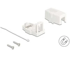 Delock Keystone Leergehäuse 1 Port mit magnetischer Unterseite, baltas