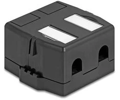 Delock Keystone Leergehäuse 2 Port mit magnetischer Unterseite, juodas