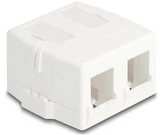 Delock Keystone Leergehäuse 2 Port mit magnetischer Unterseite, baltas