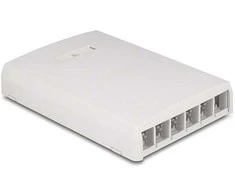 Delock Keystone Leergehäuse Aufputz 6 Port für Glasfaser und Netzwerk baltas