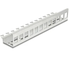 Delock Keystone Metall Halterung 12 Port für Hutschienen und Wandmontage
