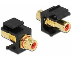 Delock Keystone Modul Cinch Buchse > Cinch Buchse vergoldet raudona / juodas