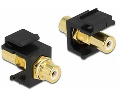Delock Keystone Modul Cinch Buchse > Cinch Buchse vergoldet baltas / juodas