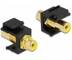 Delock Keystone Modul Cinch Buchse > Cinch Buchse vergoldet gelb / juodas