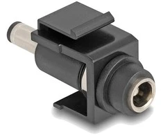 Delock Keystone Modul DC 5,5 x 2,5 mm Buchse zu DC 5,5 x 2,1 mm Stecker juodas