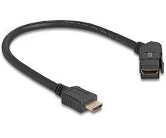 Delock Keystone Modul HDMI Einbaubuchse 45° gewinkelt zu HDMI Stecker mit 30 cm Kabelis 8K 60 Hz juodas