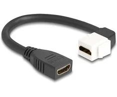 Delock Keystone Modul Kabelis HDMI Buchse zu Buchse 90° gewinkelt 8K 60 Hz 20 cm juodas