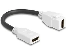 Delock Keystone Modul Kabelis HDMI Buchse zu Buchse 8K 60 Hz 20 cm baltas