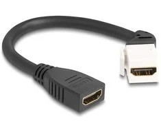 Delock Keystone Modul Kabelis HDMI Buchse zu Buchse 45° gewinkelt 8K 60 Hz 20 cm juodas