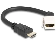 Delock Keystone Modul Kabelis HDMI Stecker zu Buchse 45° gewinkelt 8K 60 Hz 20 cm juodas